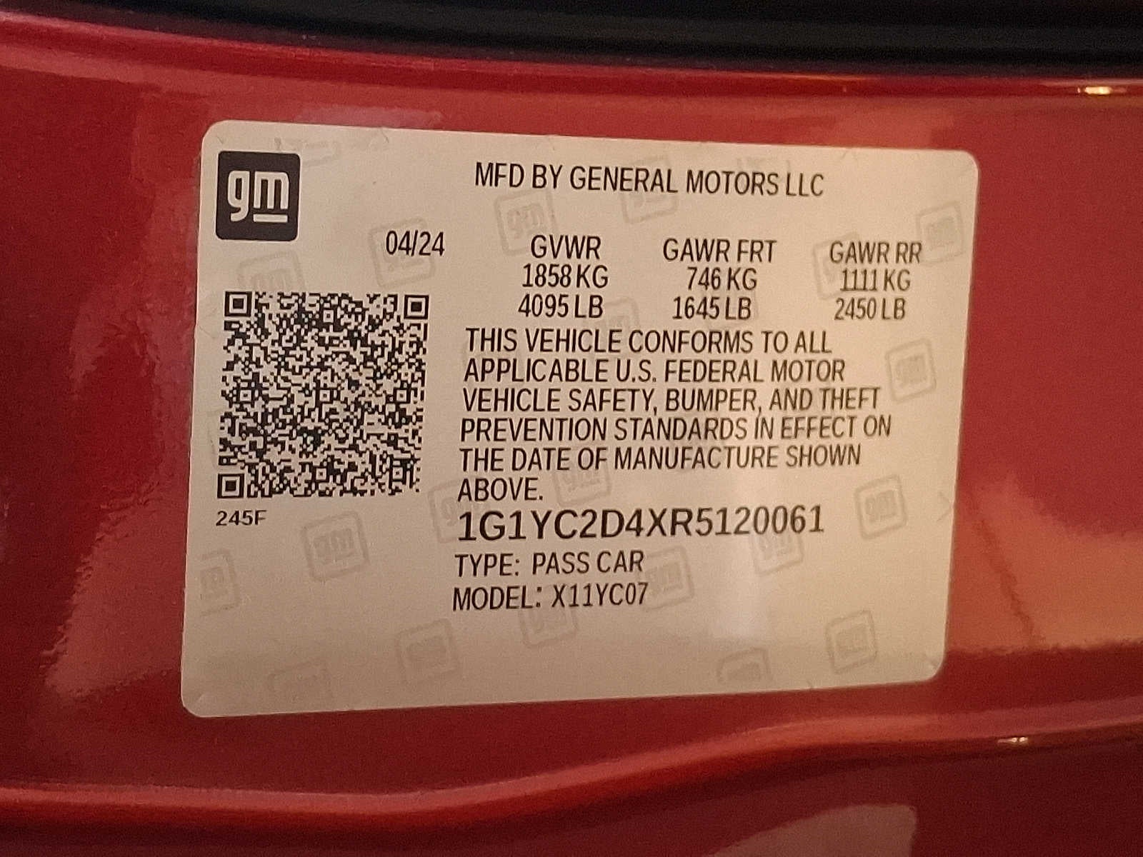 2024 Chevrolet Corvette Stingray 3LT