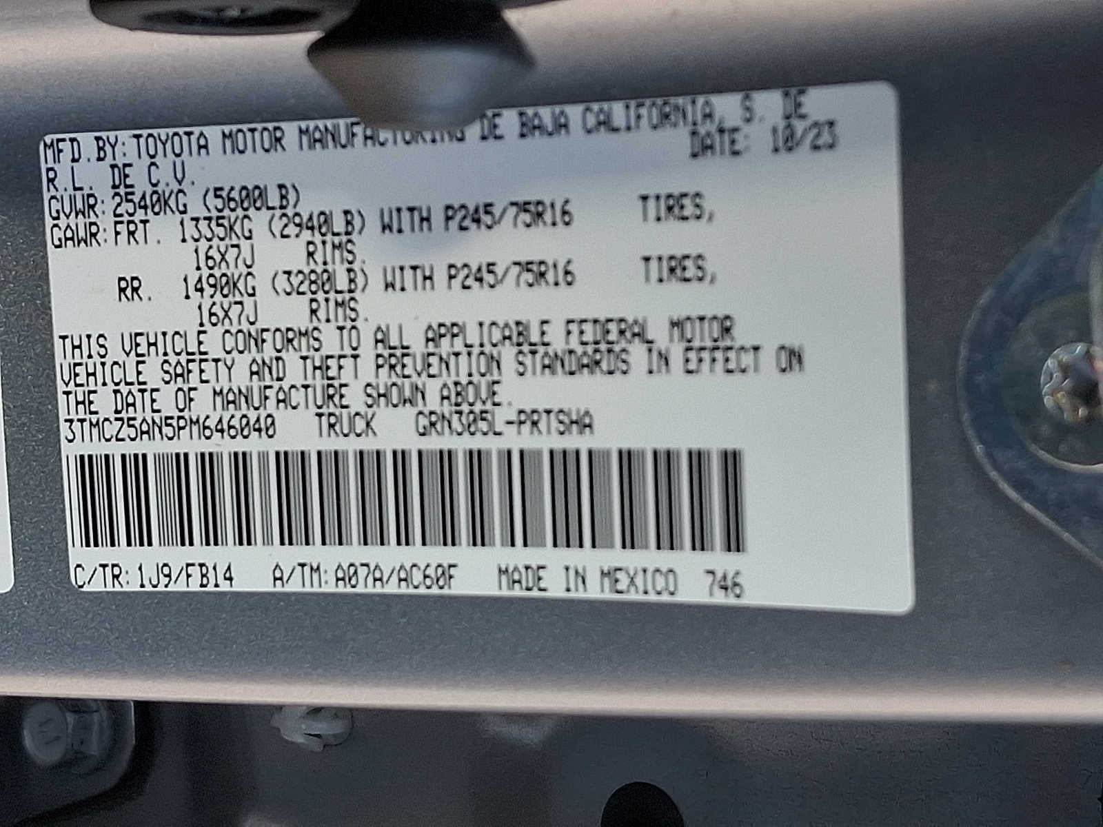 2023 Toyota Tacoma 4WD SR